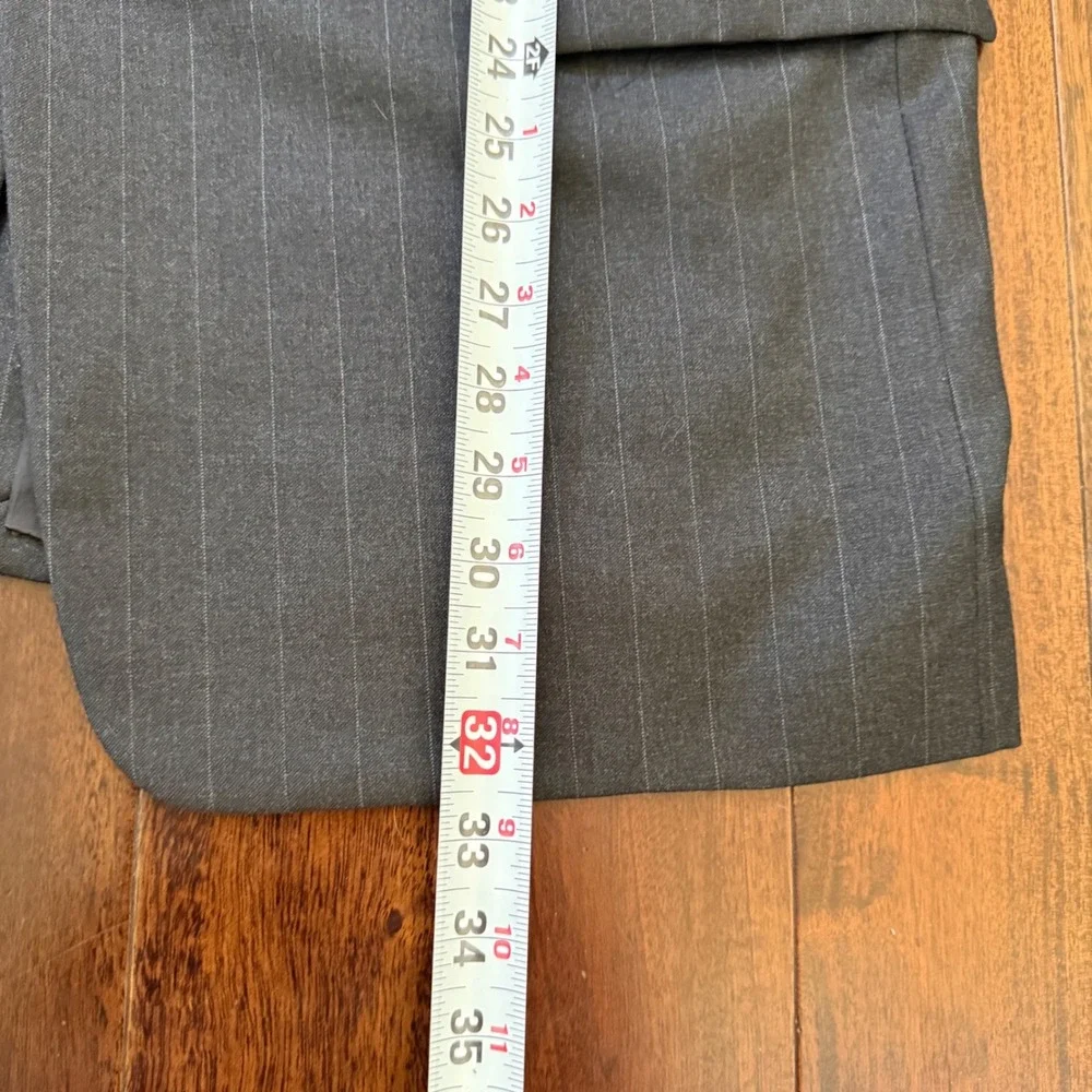 Hickey Freeman 44R Wool Suit‎ Men's Gray Pinstripe 2 Button USA Loro Piana work